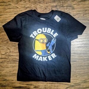 Kids' Black 'Trouble Maker' Minion Graphic Tee